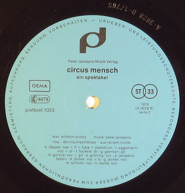 descargar álbum Das Gesangsorchester - Circus Mensch Ein Spektakel