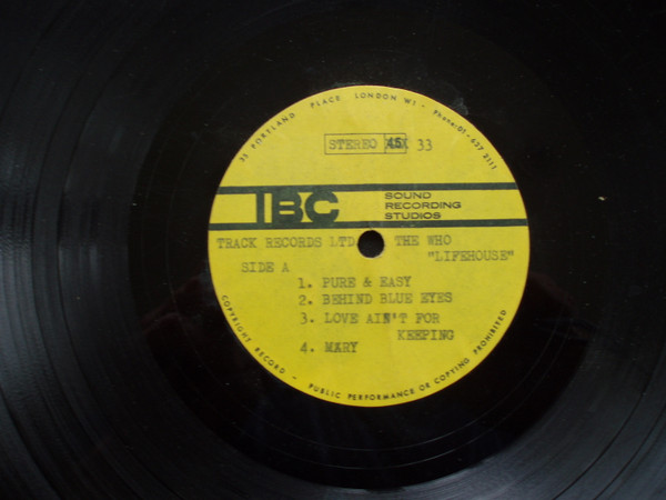 The Who – Lifehouse (1971, Acetate) - Discogs
