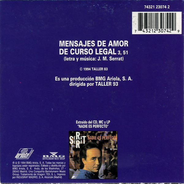 baixar álbum Joan Manuel Serrat - Mensajes De Amor De Curso Legal