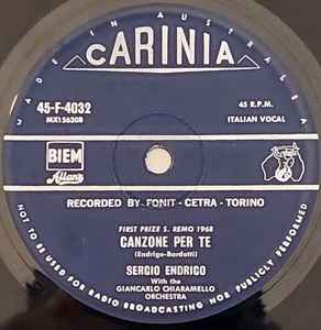 Sergio Endrigo - Canzone Per Te/Il Primo Bicchiere Di Vino album cover