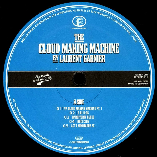 Laurent Garnier - The Cloud Making Machine | F Communications (F 211 LP LTD) - 4