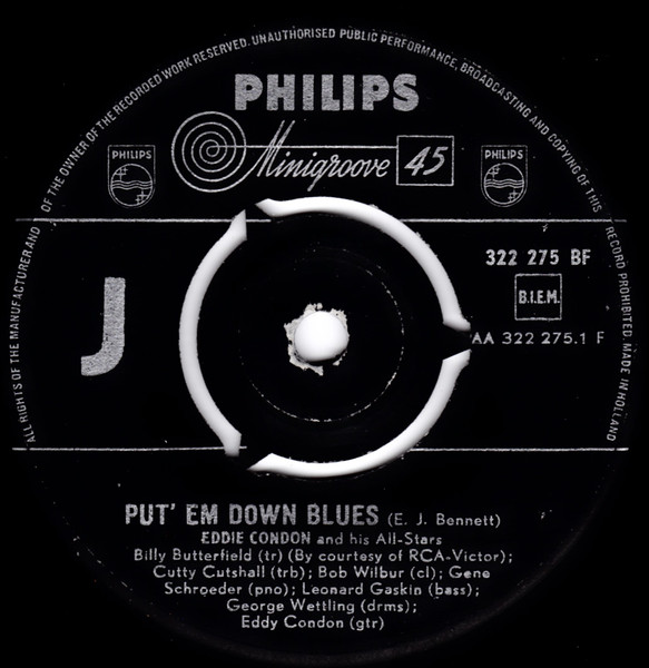 Eddie Condon And His All-Stars – Put'm Down Blues / My Monday Date 