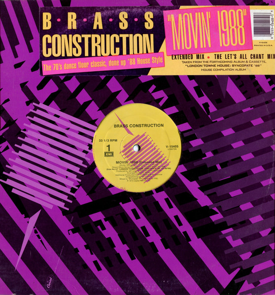 Brass Construction – Movin' - 1988 (1988, Vinyl) - Discogs