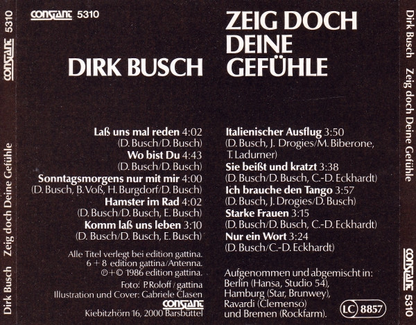 lataa albumi Dirk Busch - Zeig Doch Deine Gefühle