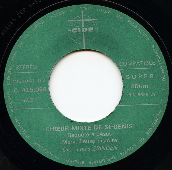 baixar álbum Chœur Mixte De Saint Genis Direction Louis Zbinden - Chœur Mixte De St Genis