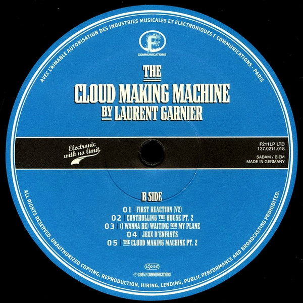 Laurent Garnier - The Cloud Making Machine | F Communications (F 211 LP LTD) - 5