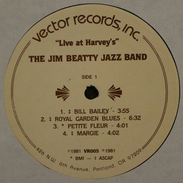 The Jim Beatty Jazz Band With Diamond Lil - Live At Harvey's | Vector Records, Inc. (VR005) - 3