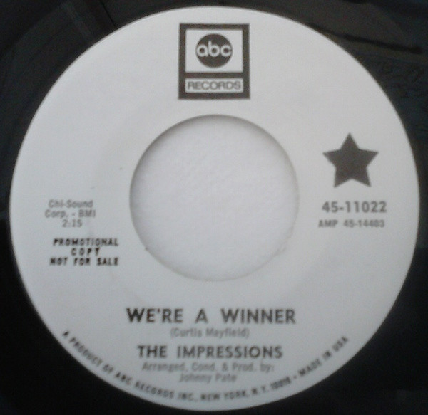 The Impressions – We're A Winner / It's All Over (1967, Vinyl