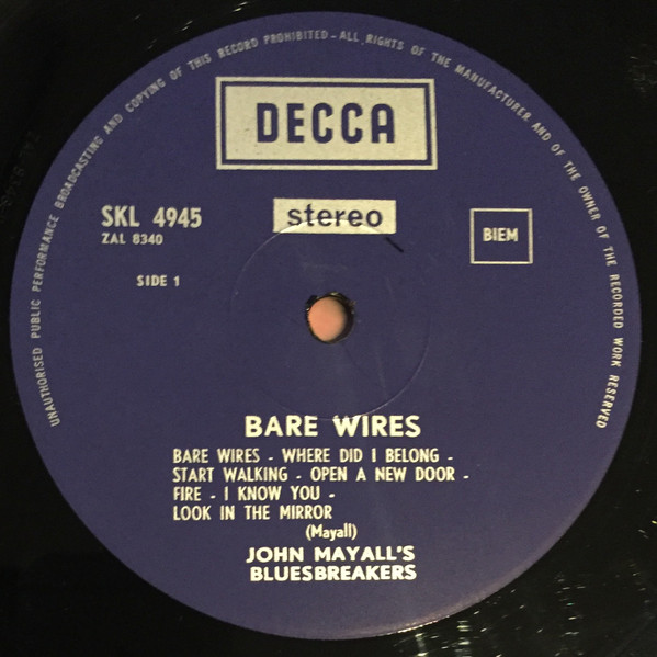 John Mayall's Bluesbreakers - Bare Wires | Releases | Discogs