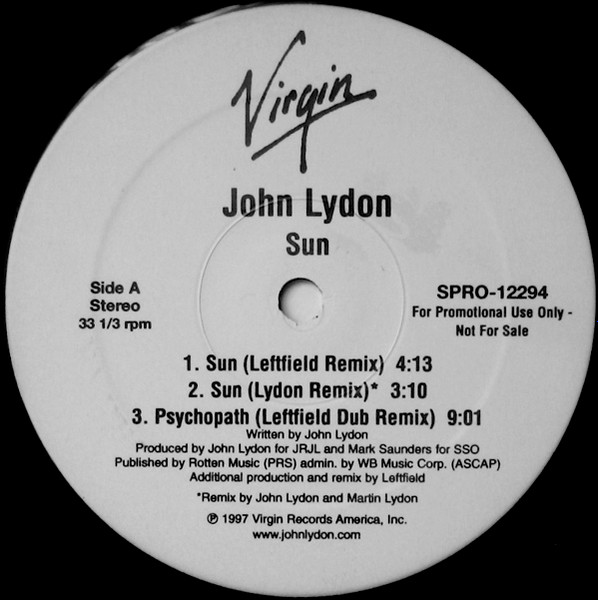 John Lydon – Sun (1997, Vinyl) - Discogs