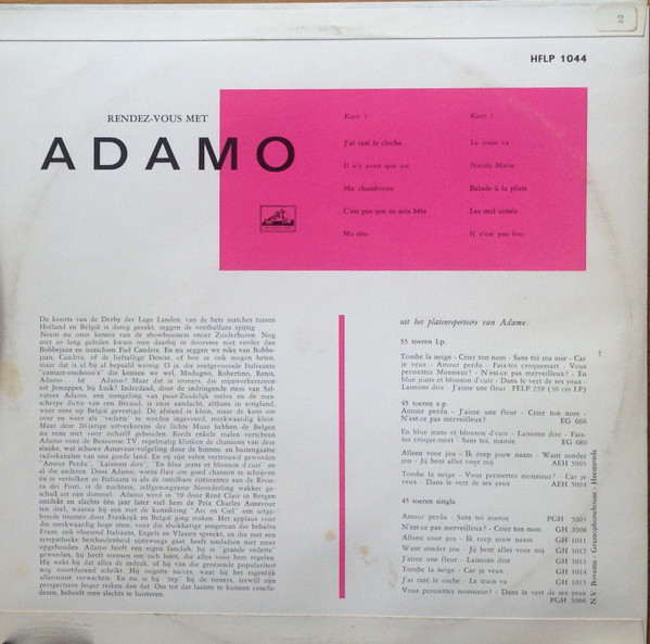 baixar álbum Adamo - Rendez Vous Met Adamo