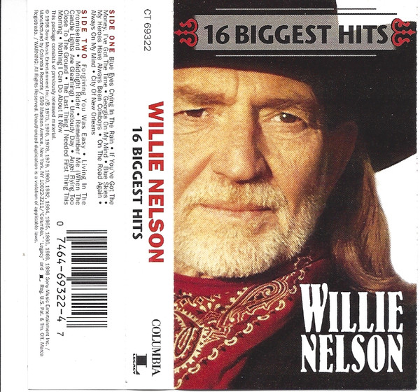 Willie Nelson 16 Biggest Hits 1998 Cassette Discogs