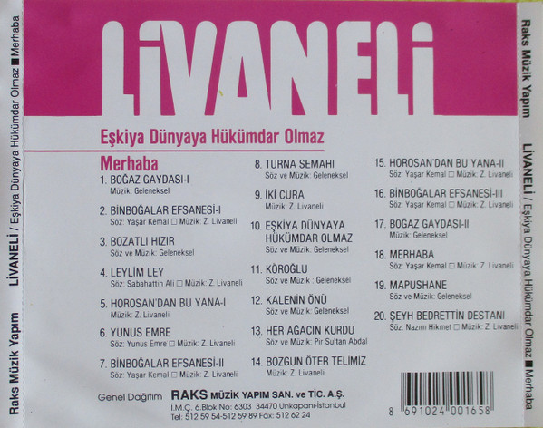 ladda ner album Livaneli - Eşkiya Dünyaya Hükümdar Olmaz Merhaba