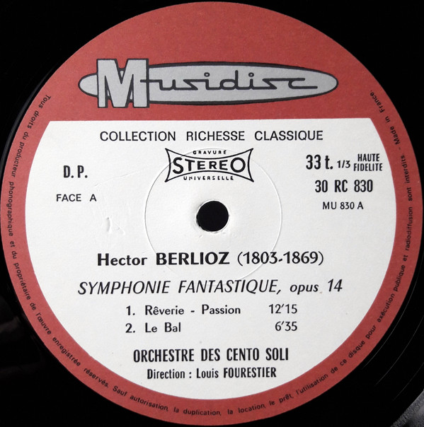 descargar álbum Berlioz Orchestre Des Cento Soli , Direction Louis Fourestier - Symphonie Fantastique