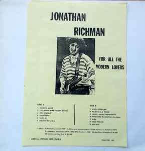 Jonathan Richman - For All The Modern Lovers album cover