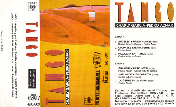 Charly Garcia – Tango (1986, Cassette) - Discogs