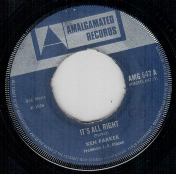 Ken Parker / The Cobbs – It's All Right / One Love (1969, Vinyl 
