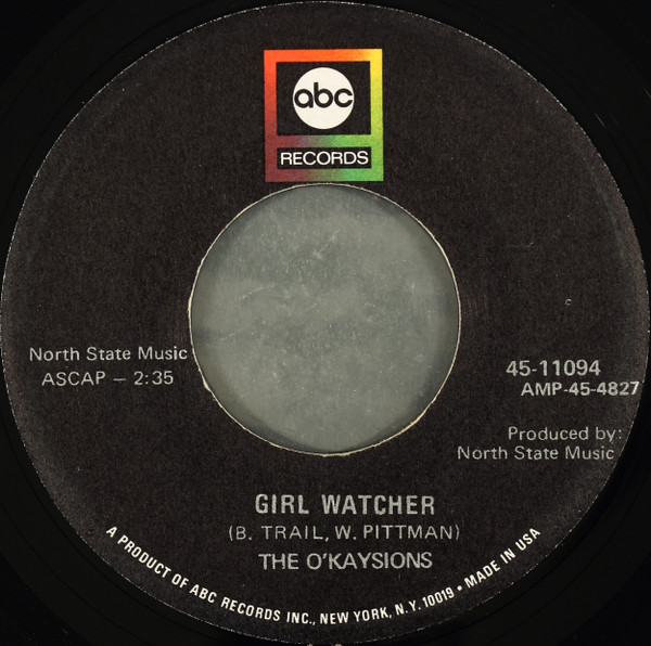 The Okaysions Girl Watcher 1968 Vinyl Discogs 