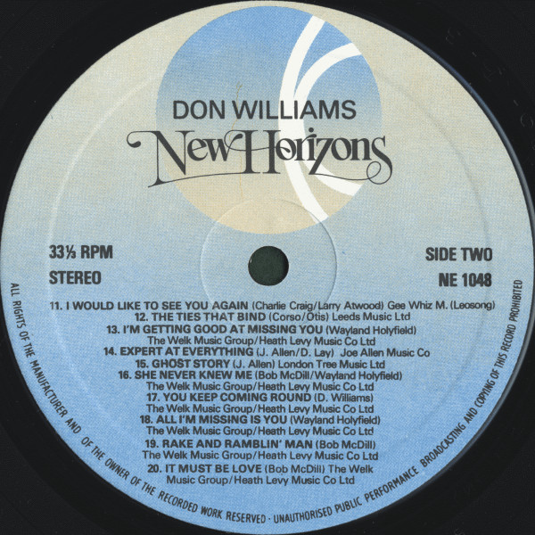 descargar álbum Don Williams - New Horizons