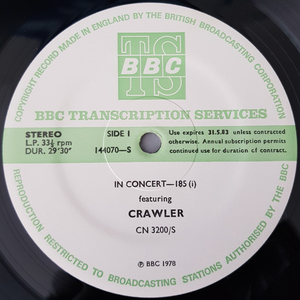 CRAWLER BBC IN CONCERT 185 UK盤-