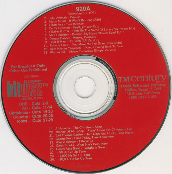 HitDisc 920A (1991, CD) - Discogs