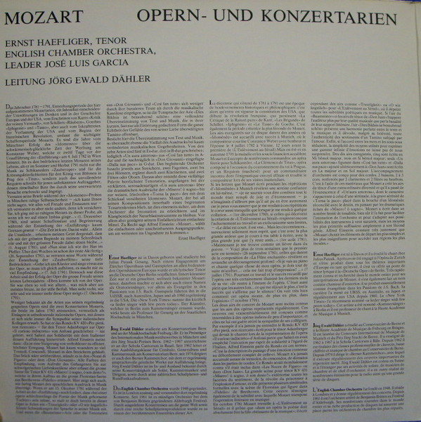 télécharger l'album Mozart, Ernst Haefliger, English Chamber Orchestra , Leitung Jörg Ewald Dähler - Mozart Arien