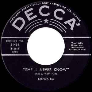Brenda Lee - She'll Never Know / Your Used To Be album cover
