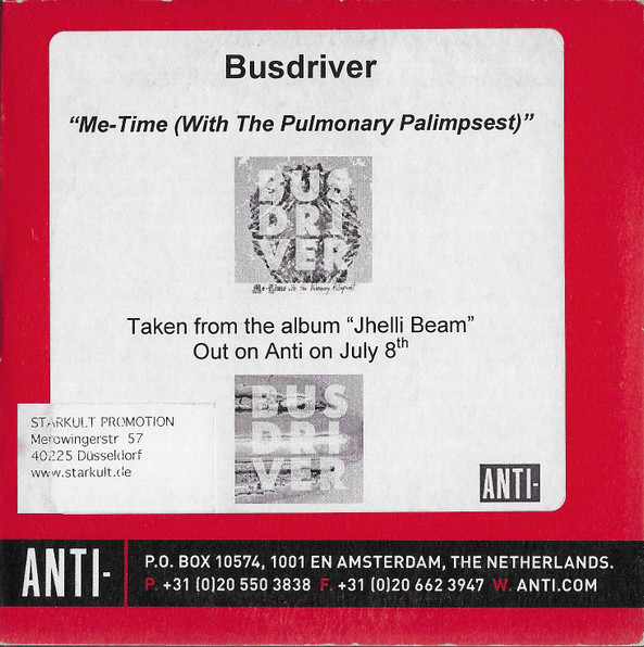 Busdriver – Me - (With The Palimpsest) (2009, CDr) - Discogs