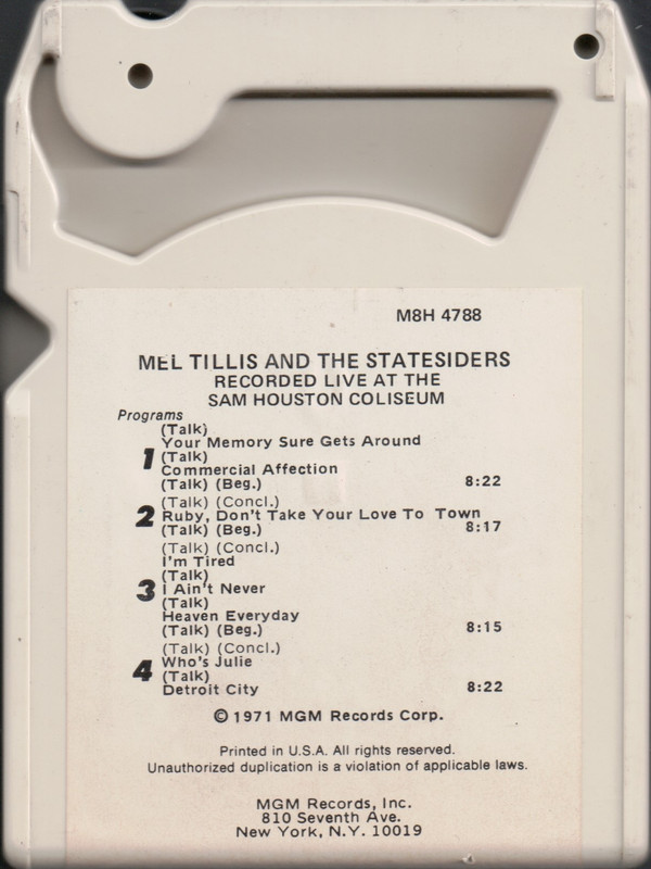 last ned album Mel Tillis And The Statesiders - Recorded Live At The Sam Houston Coliseum Houston Texas