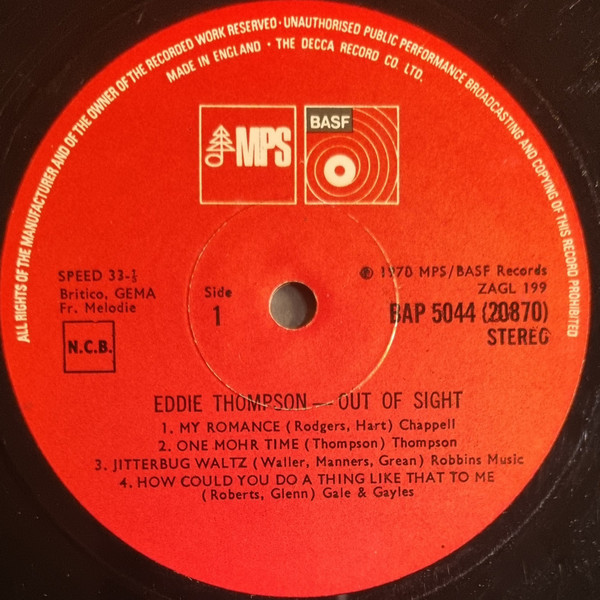 last ned album Eddie Thompson - Out Of Sight