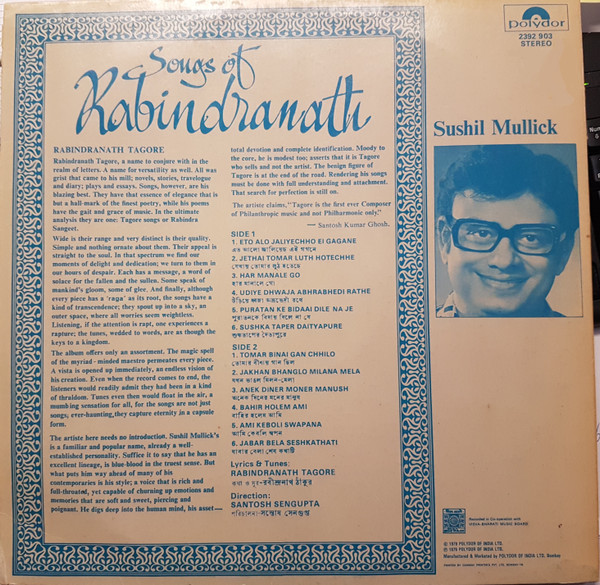 baixar álbum Sushil Mullick - Songs Of Rabindranath