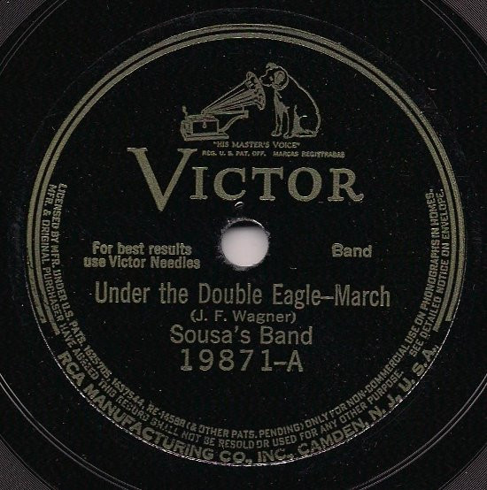 SP盤/UNDER THE DOUBLE EAGLE-March(双頭の鷲の下に-行進曲)/HIGH SCHOOL CADETS-March(士官候補生-行進曲)Sousa’ Band-スーザー吹奏楽団