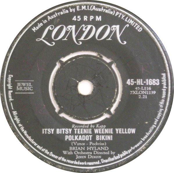 Brian Hyland Itsy Bitsy Teenie Weenie Yellow Polkadot Bikini 1960 Vinyl Discogs