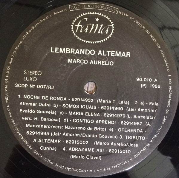 télécharger l'album Marco Aurelio - Lembrando Altemar