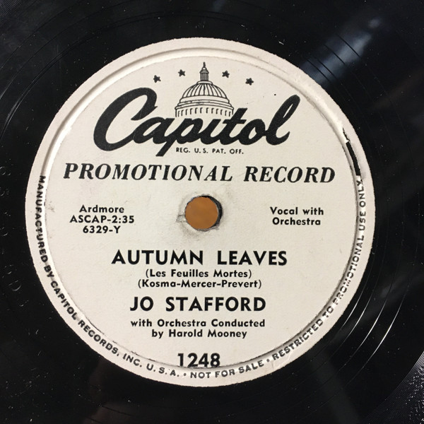 Jo Stafford – Autumn Leaves / Autumn In New York (1950, Vinyl 