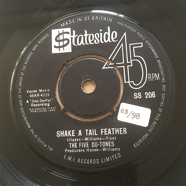 The Five Du-Tones – Shake A Tail Feather (1963, Vinyl) - Discogs