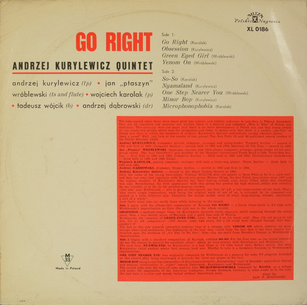 last ned album Andrzej Kurylewicz Quintet - Go Right