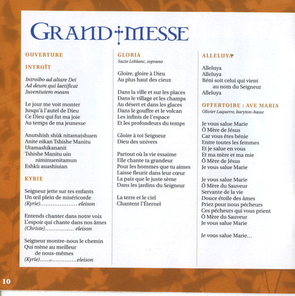 Gilles Vigneault Et Bruno Fecteau - L'Orchestre Symphonique De Québec , Le Chœur De L'OSQ - Grand Messe | Les Disques SRC / CBC Records (SMCD 5248) - 15