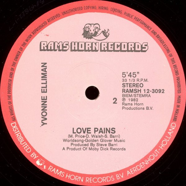 Yvonne Elliman - Love Pains | Rams Horn Records (RAMSH 12-3092) - 2