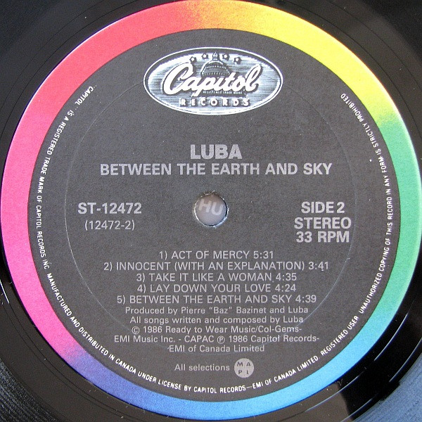 Luba - Between The Earth & Sky | Capitol Records (ST 12472) - 5