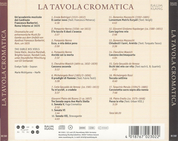 lataa albumi The Earle His Viols, Evelyn Tubb - La Tavola Cromatica