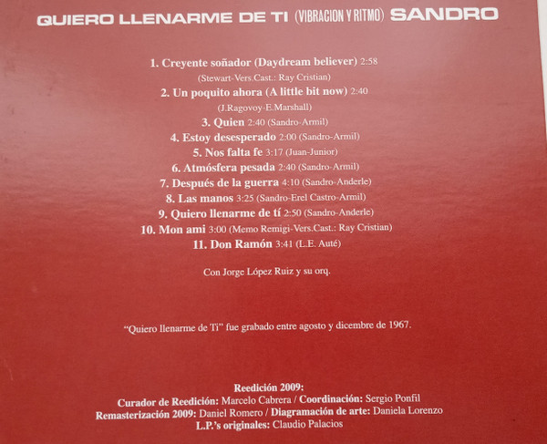 baixar álbum Sandro - Quiero Llenarme De Ti Vibración Y Ritmo