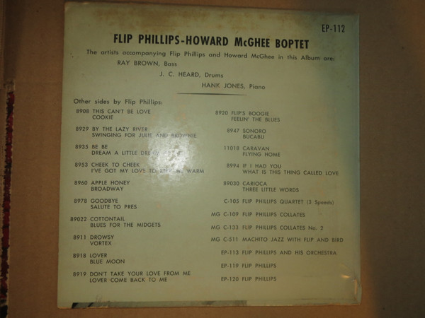 ladda ner album The Flip PhillipsHoward McGhee Boptet - The Flip Phillips Howard McGhee Boptet
