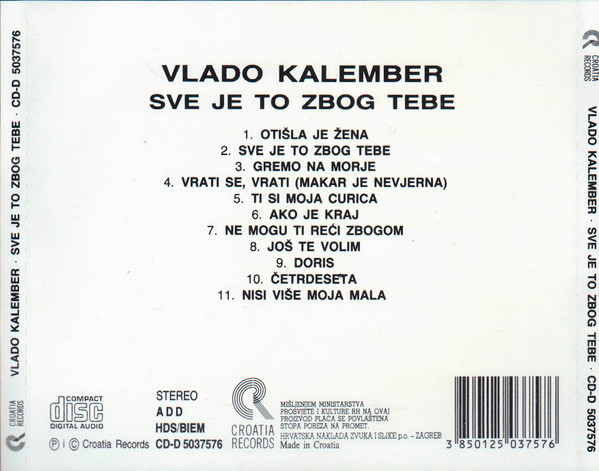 télécharger l'album Download Vlado Kalember - Sve je to zbog tebe album