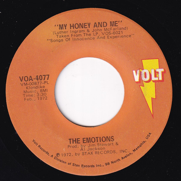 The Emotions – My Honey And Me / Blind Alley (1972, Plastic