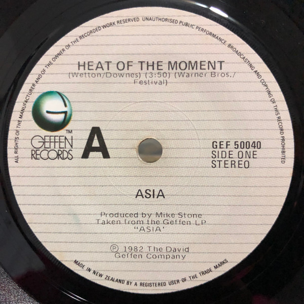 Asia – Heat Of The Moment (1982, Vinyl) - Discogs