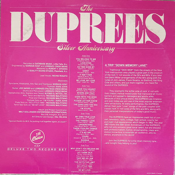lataa albumi The Duprees - Silver Anniversary
