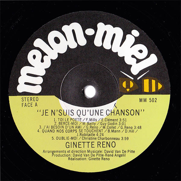 Ginette Reno - Je Ne Suis Qu'Une Chanson | Melon-Miel (MM-502) - 3