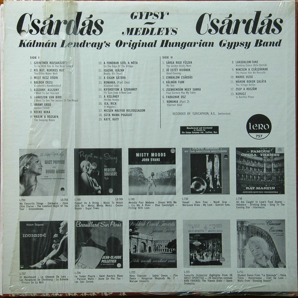 Lendvay Kálmán És Cigányzenekara - Csárdás Csárdás / Gypsy Medleys | Lero (LS-757) - 2