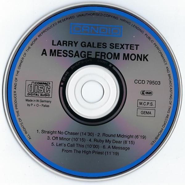 télécharger l'album Larry Gales - A Message From Monk